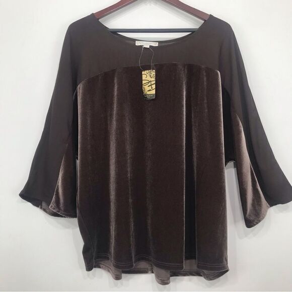 Suzanne Betro Two Piece Brown Velour Matching Lounge Pants and Top NEW - Picture 2 of 16